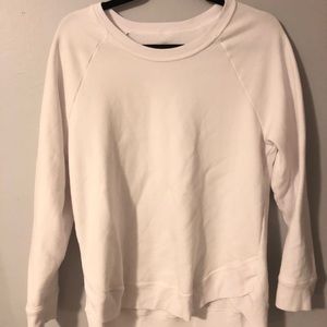 White crew neck sweatshirt